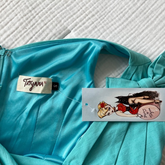 50's Style teal dress new with tags - Picture 5 of 6